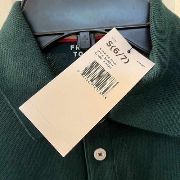 French Toast Short Sleeve Pique Polo Shirt Hunter Green Kids Size Small 6-7 NWT - Picture 6 of 9
